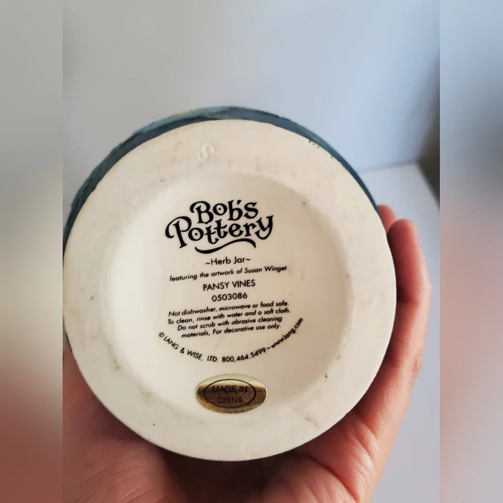 Bob's Pottery Hand Painted Pansy Pots Susan Winglet